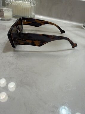 Gucci Men’s Tortoiseshell Square Sunglasses - Dark Brown & Amber